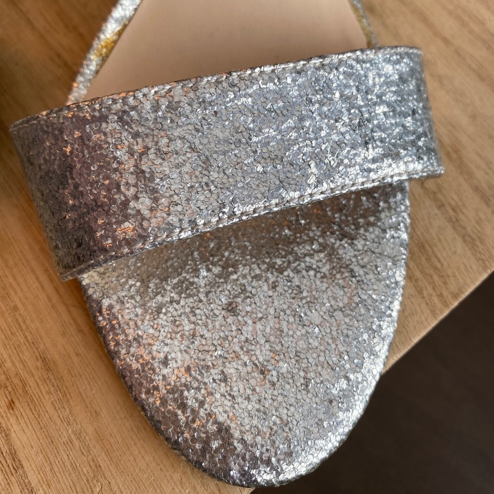 Nine West glitter silver sandals heel - Picture 6 of 9